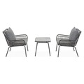 Set mobilier pentru gradina/terasa, Ribe, 3 piese, negru/gri