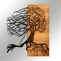 Decoratiune de perete, Nefes, lemn/metal, 47 x 58 cm, negru/maro