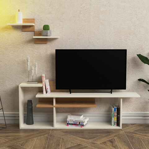 Comoda TV, Lagomood, Rode, 140×53.6×27.8 cm, Stejar alb Lagomood