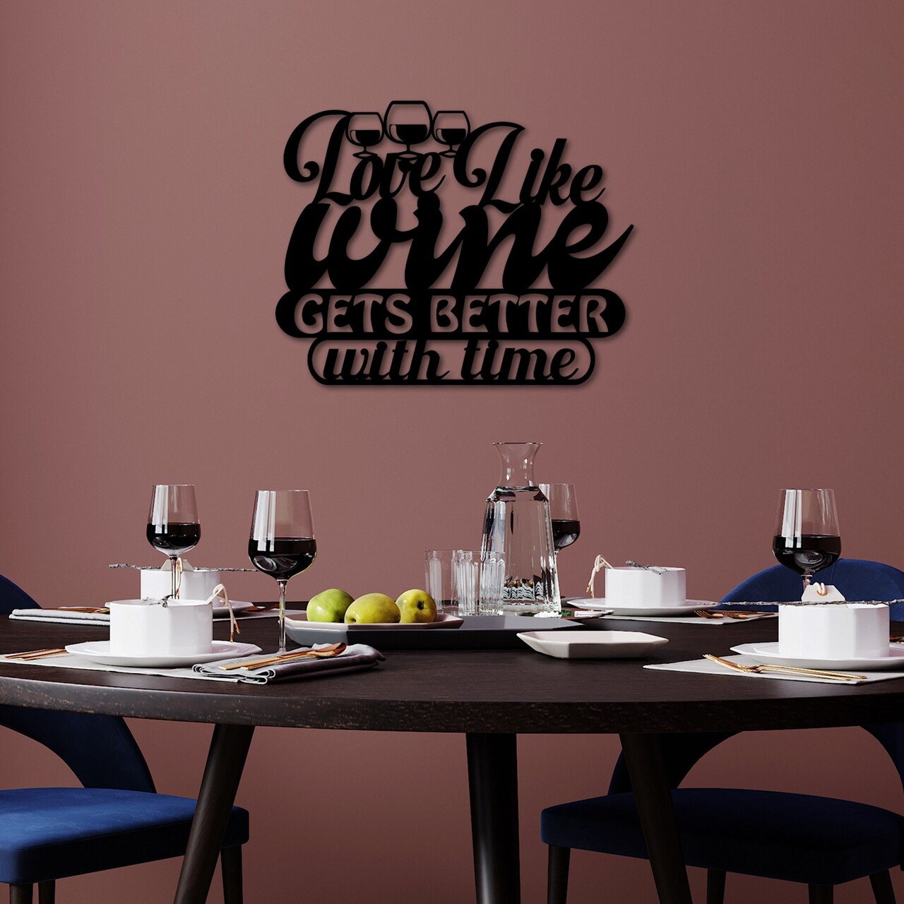 Decoratiune de perete, Wine Better, Dimensiune: 50 x 40 cm , Negru - view 2