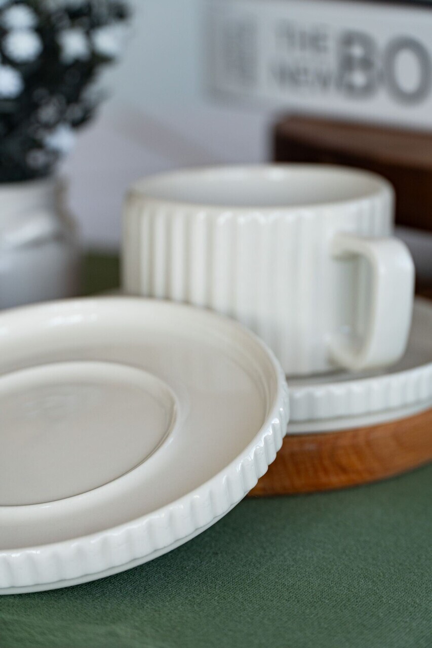 Set pentru ceai, Hermia, 858CMR2103, Portelan, Farfurie: 14 cm (2 bucăți), Alb - view 6
