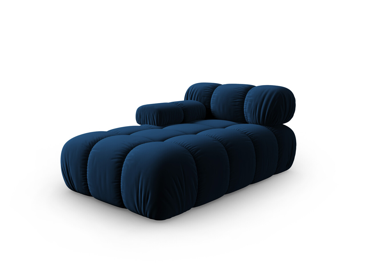 Sezlong living stanga 1 loc, Bellis, Micadoni Home, BL, 155x94x70 cm, catifea, albastru regal - view 2