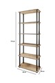 Corp biblioteca, Poter, Bookcase 6 Rect, 60x173x30 cm, MDF , Stejar