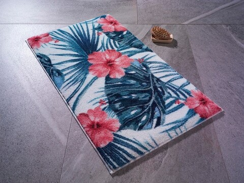 Covoras de baie Hibiscus, Confetti, 57×100 cm, coral imagine noua 2022