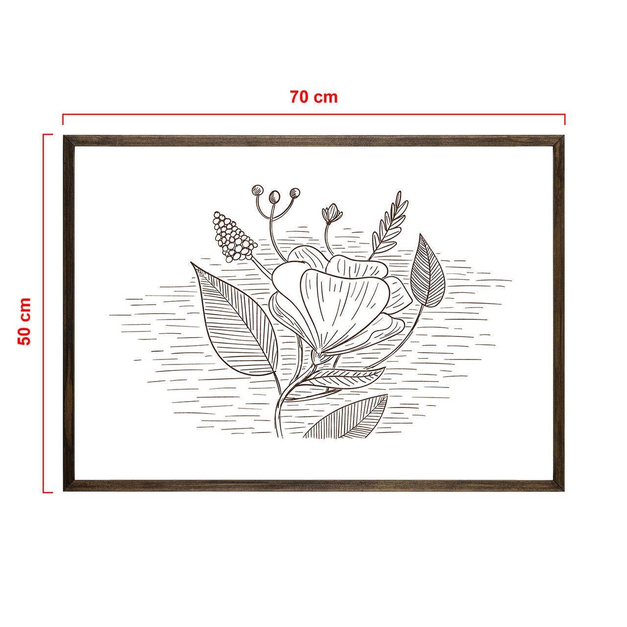 Tablou decorativ, TD122, Lemn, Desenat manual, Natural