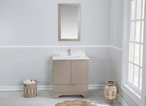 Set mobilier de baie (2 piese), Jussara, Teton 30, Cappuccino 30