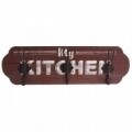 Cuier My Kitchen, InArt, 40 x 5 x 16 cm, 3 agatatori, lemn, multicolor