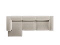 Coltar stanga 4 locuri, Bergamo, Cosmopolitan Design, 344x152x70 cm, tesatura structurata, bej