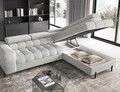 Coltar extensibil dreapta 5 locuri ELTAP, RT-03ROY, Ferucce, 276x200x93 cm, lemn/poliester, gri deschis