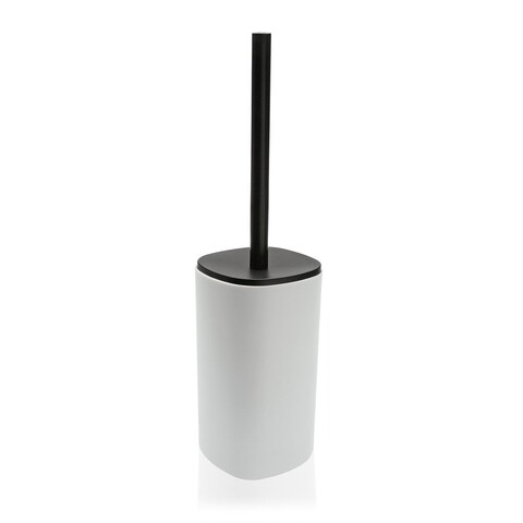 Perie pentru toaleta cu suport Eliz, Versa, 9.6x9.9x36.5 cm, polipropilena, alb/negru