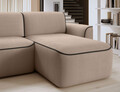 Coltar dreapta 4 locuri ELTAP, Ume, 287x190x88 cm, lemn/poliester, bej inchis/negru