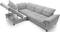 Coltar extensibil stanga 5 locuri ELTAP, LT-04AU, Inferne, 297x210x107 cm, lemn/poliester, gri deschis