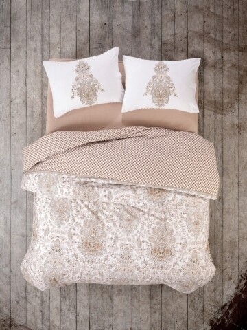Lenjerie de pat dubla, 4 piese, 100% bumbac ranforce, Cotton Box, Tamara