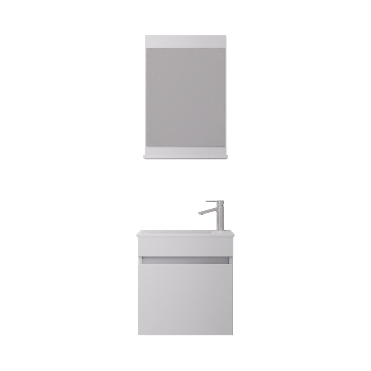 Set mobilier de baie (2 piese), Hanah Home, Passero 50, Alb mat - view 5