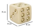Figurina decorativa Zar Dice Quarzy, Mauro Ferretti, 8x8x8 cm, polirasina, alb/auriu