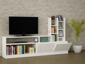Mobilier pentru living Dolunay, Furny Home, 164.4x25x91.3 cm, alb