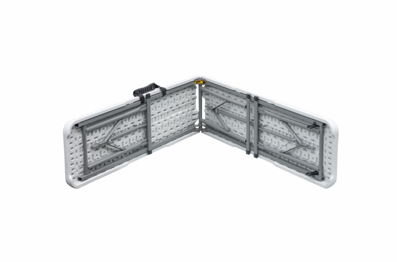 Banca pliabila pentru gradina Heinner, 182x28x43 cm, otel/plastic, alb/gri - imagine 3