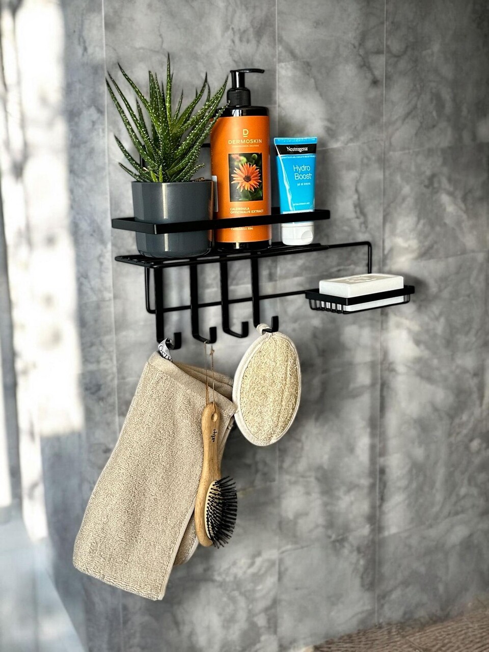 Organizator de baie, L'essentiel Maison, WB044-B, 40x10x24 cm, Negru - view 6