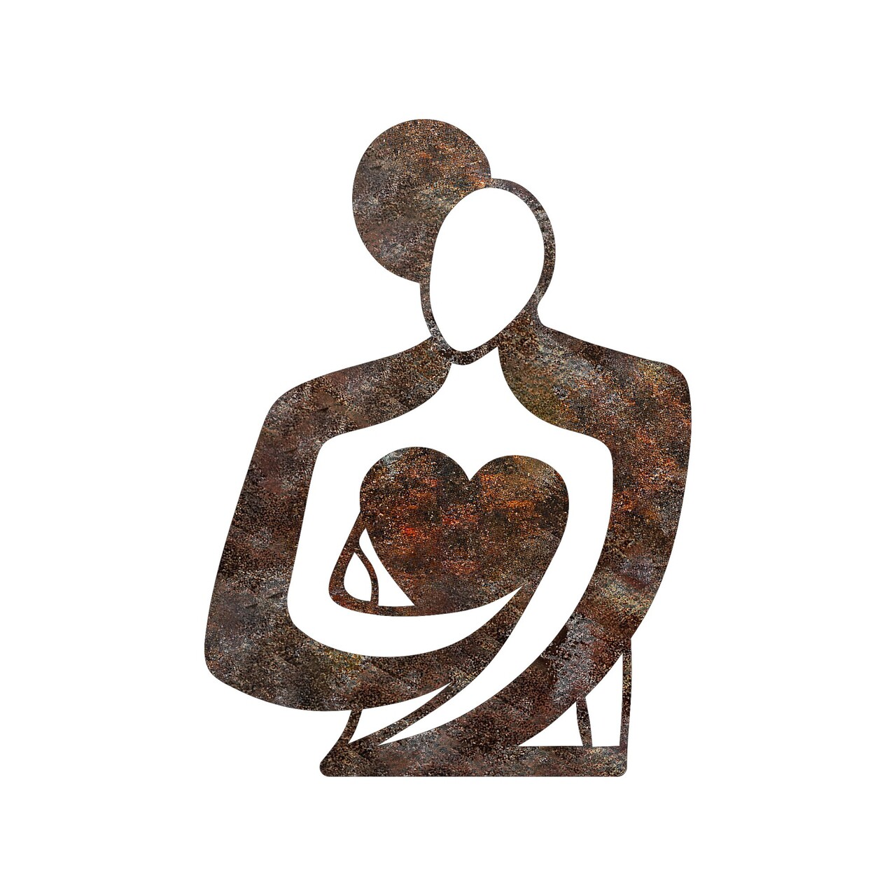 Decoratiune de perete, Rusty Hug, Dimensiune: 70 x 52 cm, Maro antichizat - view 5