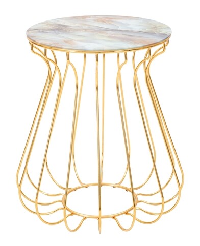Masuta de cafea Lale, Mauro Ferretti, Ø 48×52 cm, fier, auriu Masute living