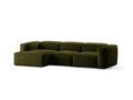Coltar stanga 3 locuri, Bergamo, Cosmopolitan Design, 304x152x70 cm, catifea chenille raiata, verde