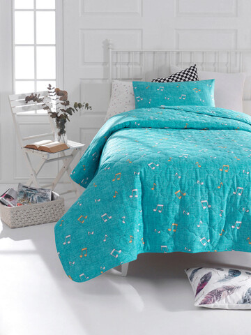 Set cuvertura Single 2 piese, Snoker Kombin – Mint, EnLora Home, Bumbac Ranforce bumbac imagine 2022