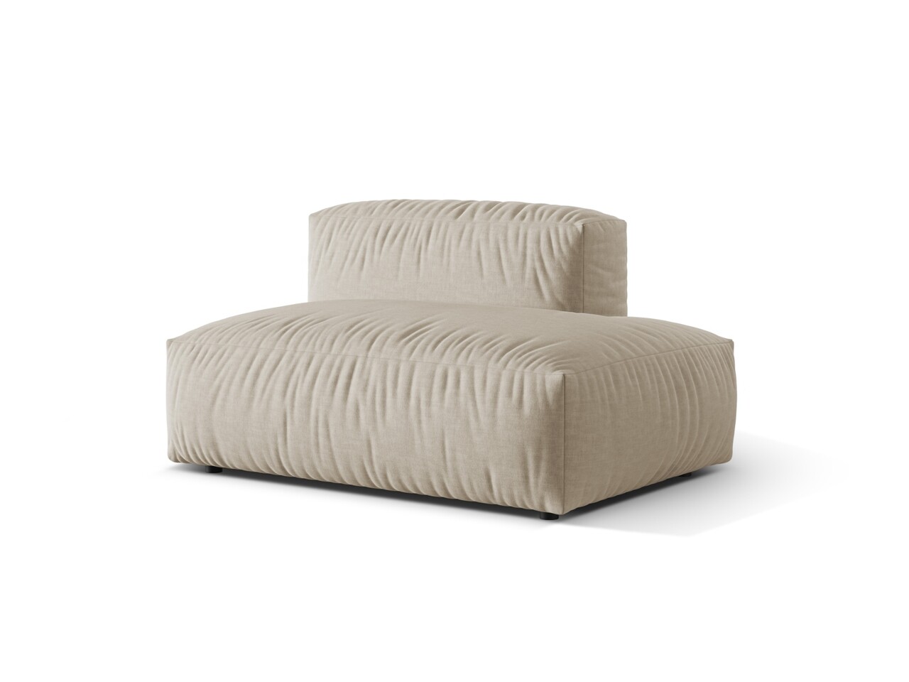Modul dreapta pentru canapea, 2 locuri, Martina-169, Micadoni Home, 133x106x75 cm, tesatura structurata catifelata, bej deschis