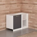 Dulap pentru bucatarie, Hanah Home, Minar, 120x82x56 cm, Alb / Antracit