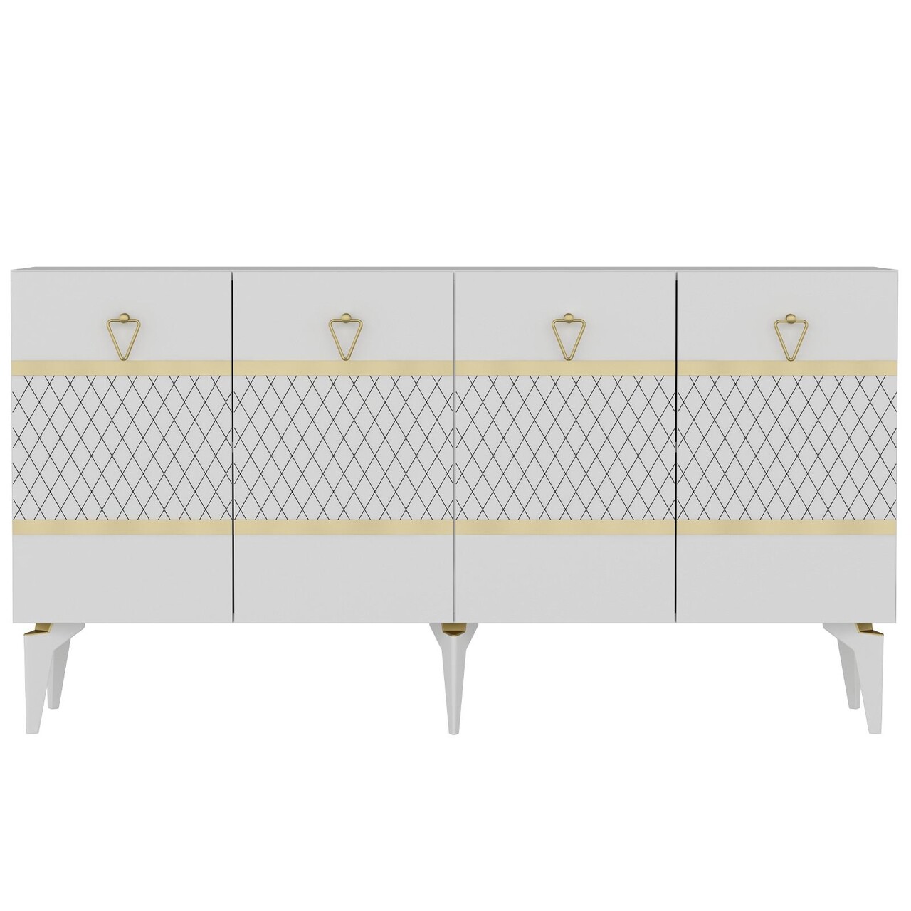 Consola, Hanah Home, Pelin, 150x79x40 cm, PAL , Alb/Auriu - view 4