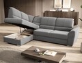 Coltar extensibil stanga 3 locuri ELTAP, LT-05GO, Siber, 270x186x93 cm, lemn/poliester, gri
