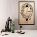 Tablou decorativ, Cute Lion, Lemn, Lemn, Multicolor