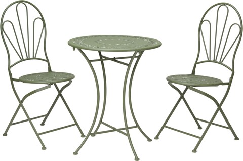 Poza Set mobilier de gradina Romantic Bistro, 3 piese, lemn, verde