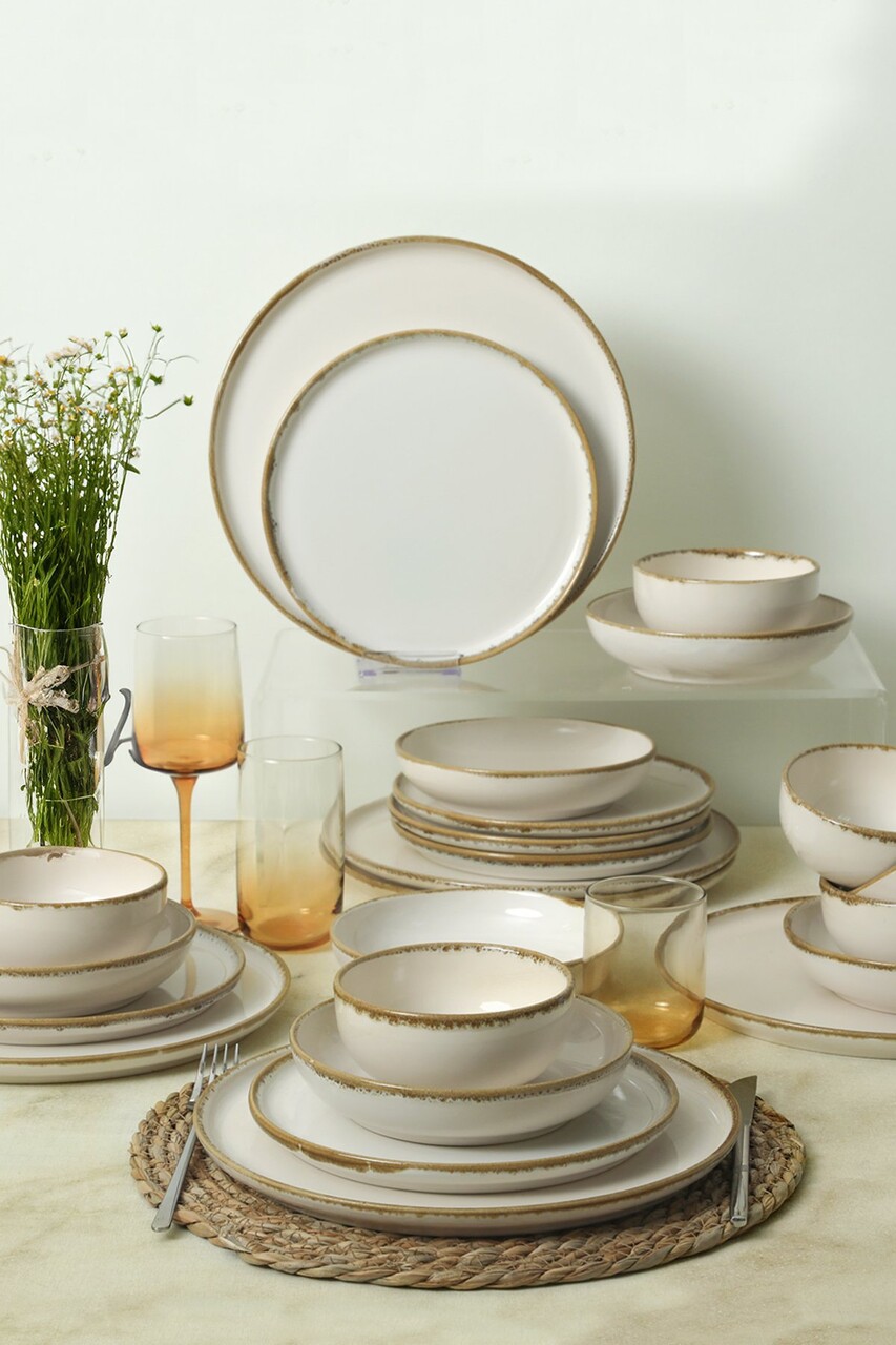 Set de cină din ceramică (24 bucăți), L'essentiel Maison, 275KRM2180, Antibacterian, Crem - view 2