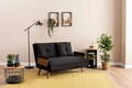 Canapea extensibilă cu 2 locuri, Futon, 859FTN2721, Metal , Negru