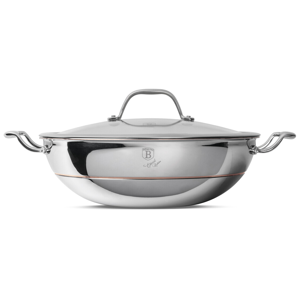Tigaie Wok cu capac Berlinger Haus, Copper Touch, 28 cm, inox, argintiu - imagine 7