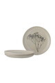 Set 4 farfurii desert, Bloomingville, Bea, 21x2 cm, ceramica, natural