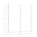 Dulap pentru haine Wijk, Bedora, 170.3x61.2x190.5 cm, PAL/metal, sonoma/alb
