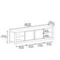 Comoda TV, Inarch, Aydos, Gri / Travertin