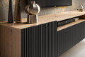 Comoda TV ADRK, Noemi, 200x41x40 cm, PAL melaminat/MDF, negru/artisan