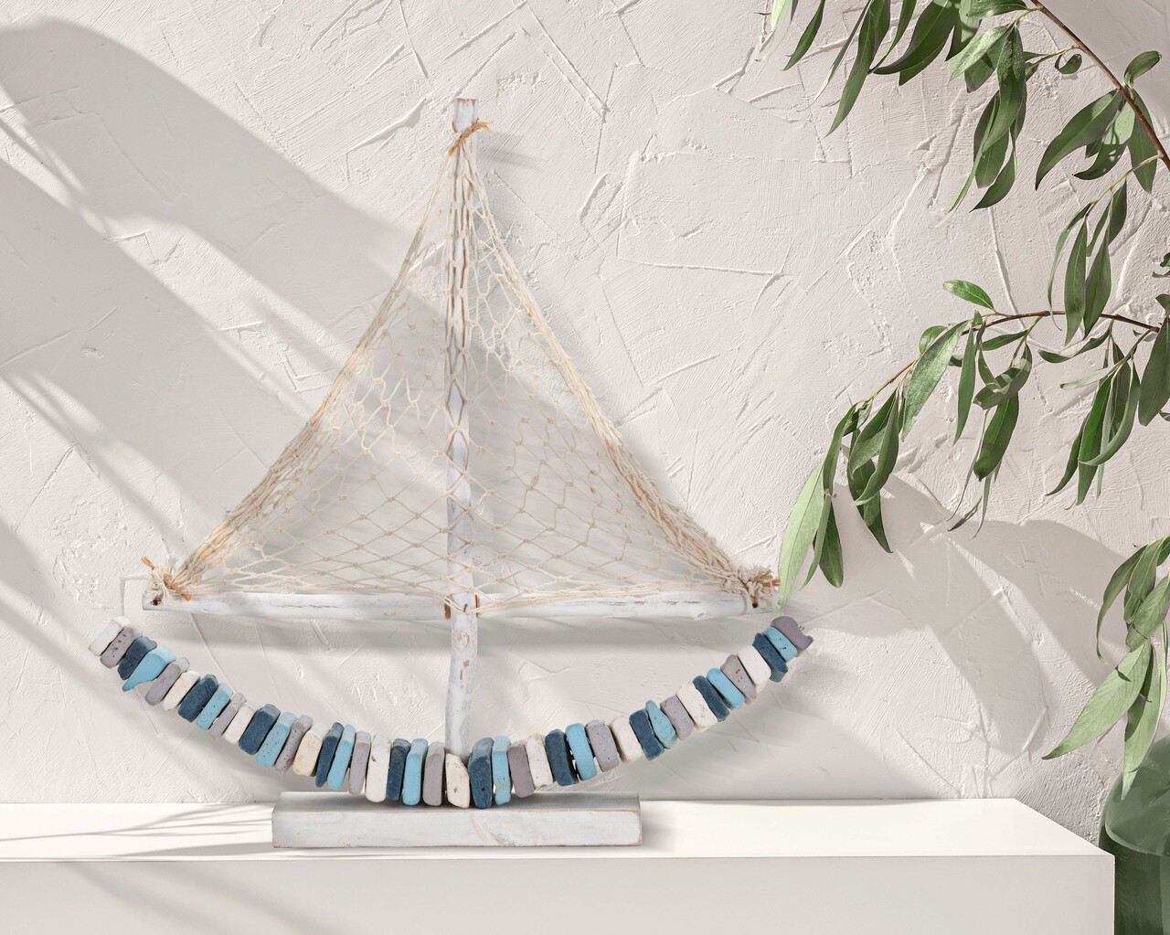 Decoratiune Boat Color, Mauro Ferretti, 45x7x45 cm, lemn de tanoak, multicolor - imagine 5