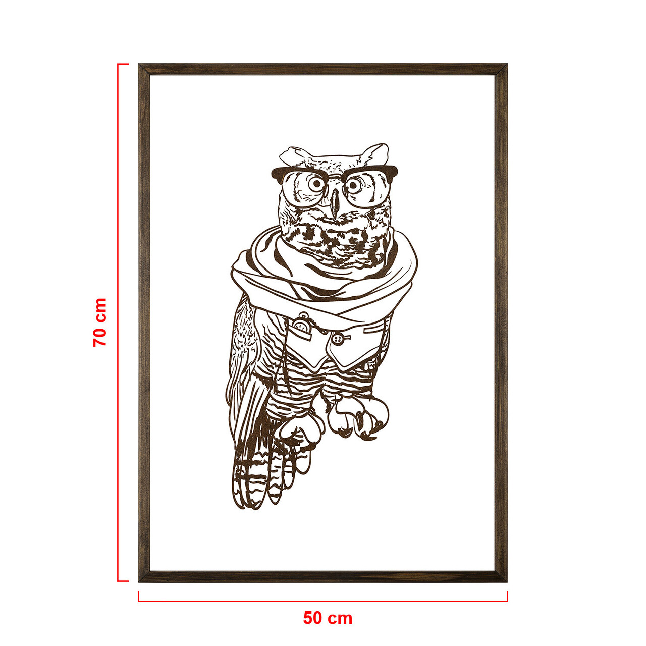 Tablou decorativ, TD164, Lemn, Desenat manual, Natural