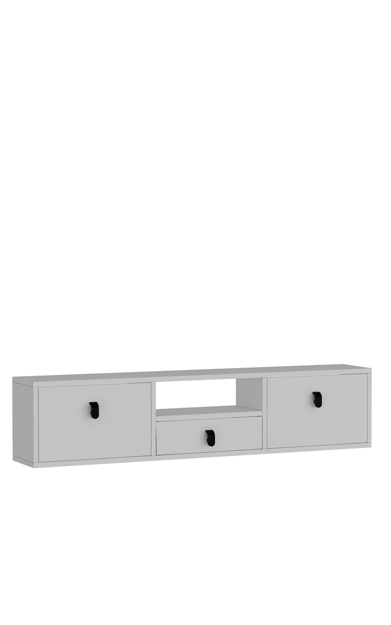 Comoda TV, Hanah Home, 1309-DROP-1, 140x30x30 cm, PAL , Alb - view 4