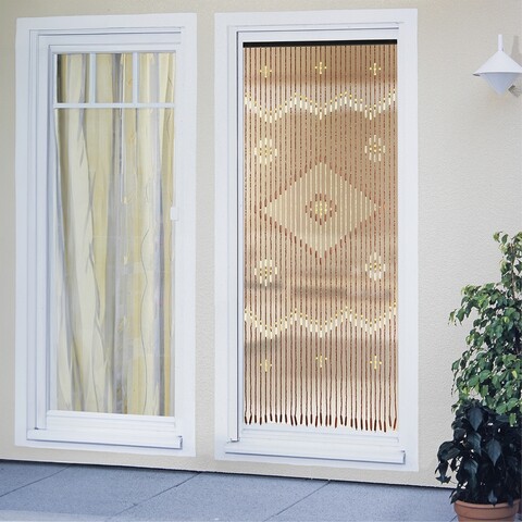 Perdea decorativa pentru usa Rhombus, Maximex, 90x200 cm, lemn/bambus, multicolor