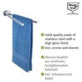Suport pentru prosoape Basic, Wenko, 8x42x5.5 cm, inox, argintiu