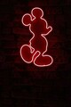 Decoratiune luminoasa LED, Mickey Mouse, Benzi flexibile de neon, DC 12 V, Rosu