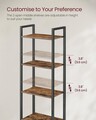 Corp biblioteca, Vasagle, Industrial Tall, 40x24x159.5 cm, otel/PAL, maro/negru