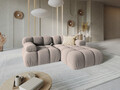 Coltar modular dreapta 3 locuri, Bellis-51, Micadoni Home, 188x155x70 cm, catifea, cappuccino