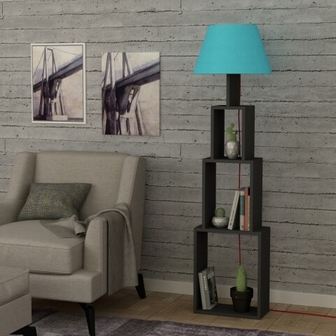 Lampadar Homitis, Tower - Anthracite, Blue, 15x40x168 cm