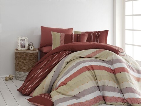 Lenjerie de pat pentru o persoana Perlita, Nazenin Home, 3 piese, 160×225 cm, amestec bumbac, multicolor mezoni.ro