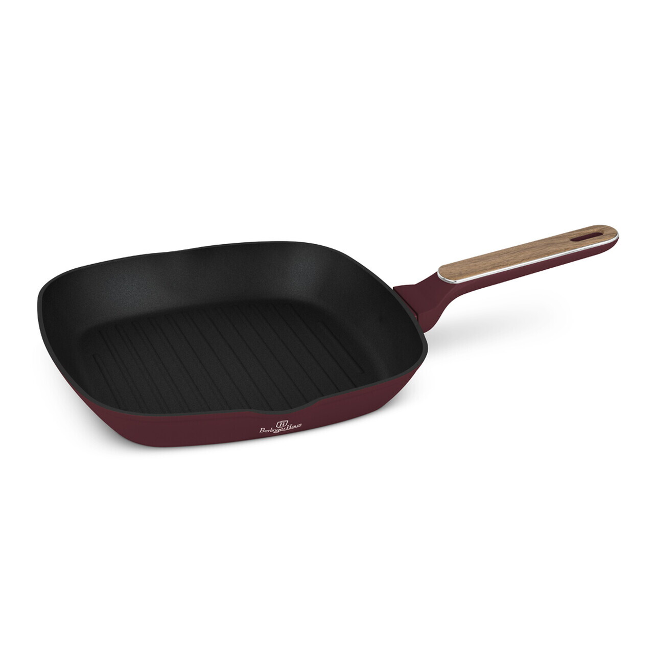 Tigaie grill Berlinger Haus, Leonardo Nordic, 28 cm, 2.1 L, aluminiu forjat, visiniu mat - imagine 7